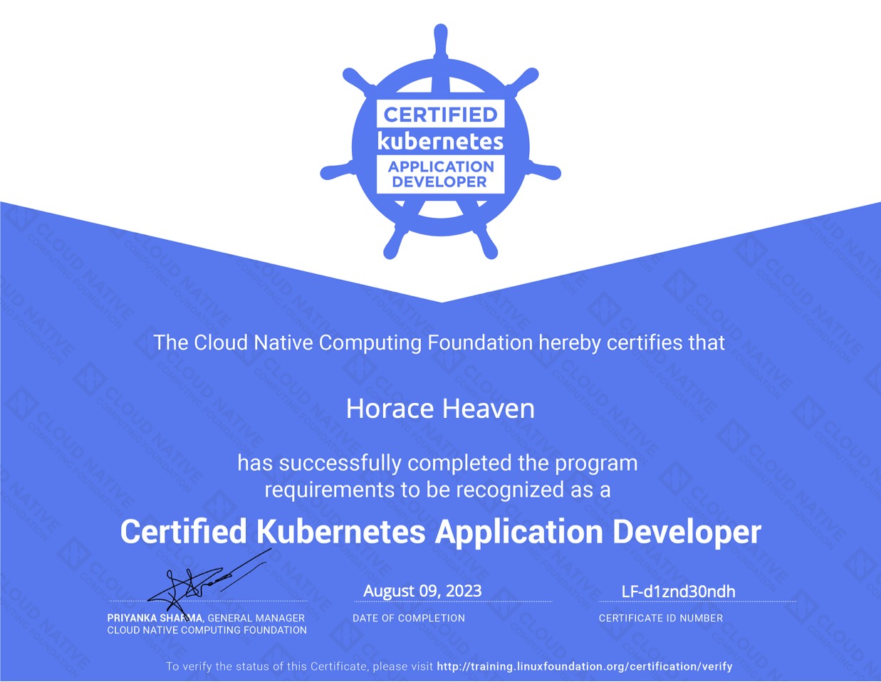 Certified Kubernetes Application Developer certification